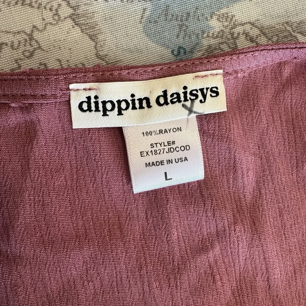 Dippin Daisys Womens Mauve Swiss Dot‎ V-Neck Maxi Dress EX1827JDCOD Pink Large